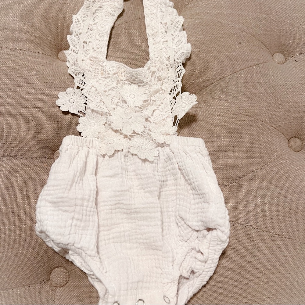 White boho romper